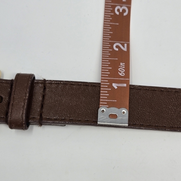 MICHAEL KORS BROWN LEATHER BELT GOLD TONE BUCKLE BELT HOLES WOMEN MEDIUM CLASSIC - Picture 9 of 16